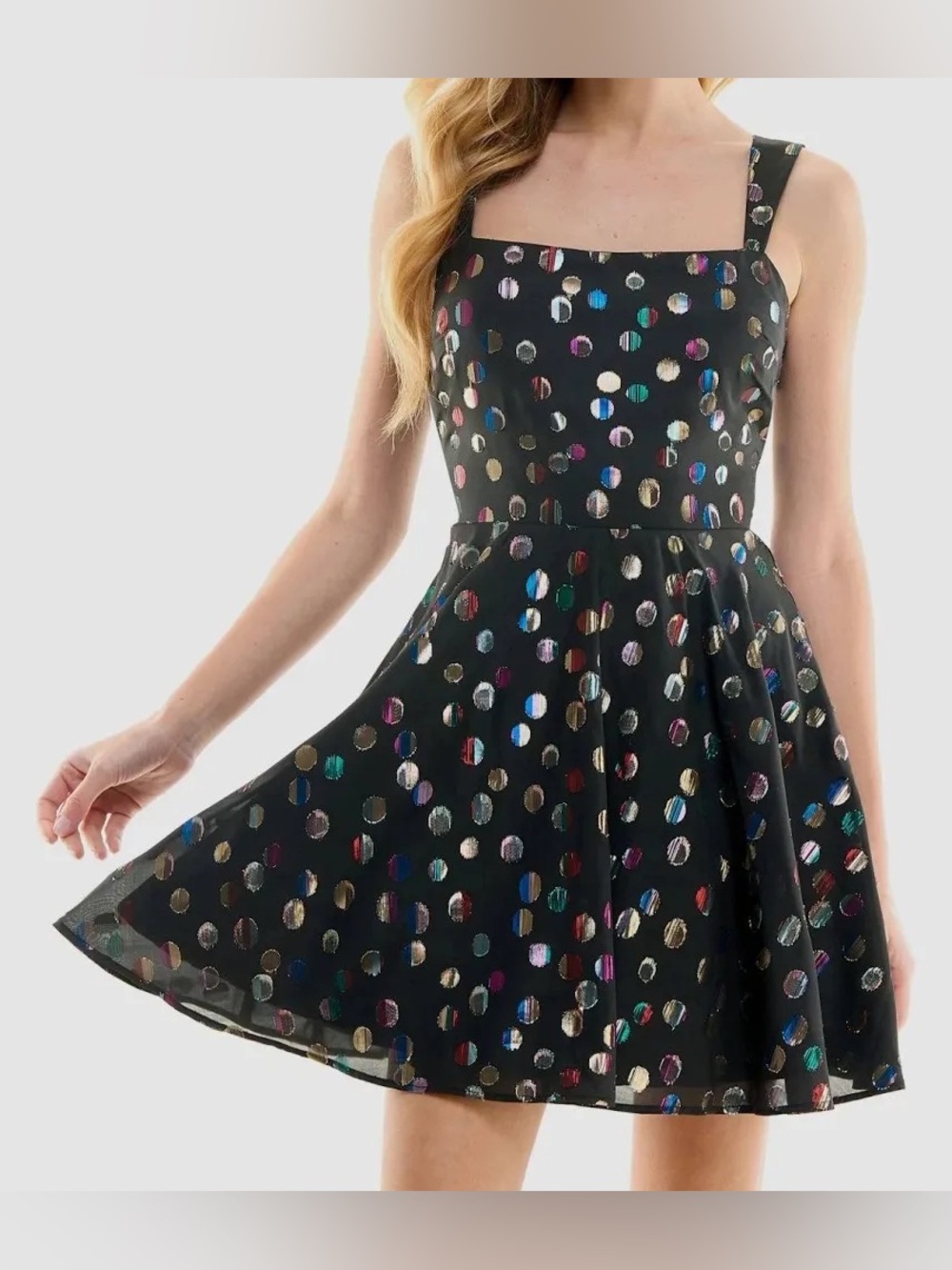 Juniors Fit & Flare Mini Black Formal Dress